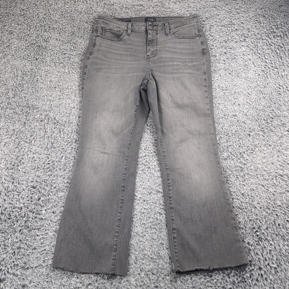 NYDJ Jeans Women 8 Gray Barbara Bootcut Denim Normcore Distressed Casual Stretch - Picture 3 of 10